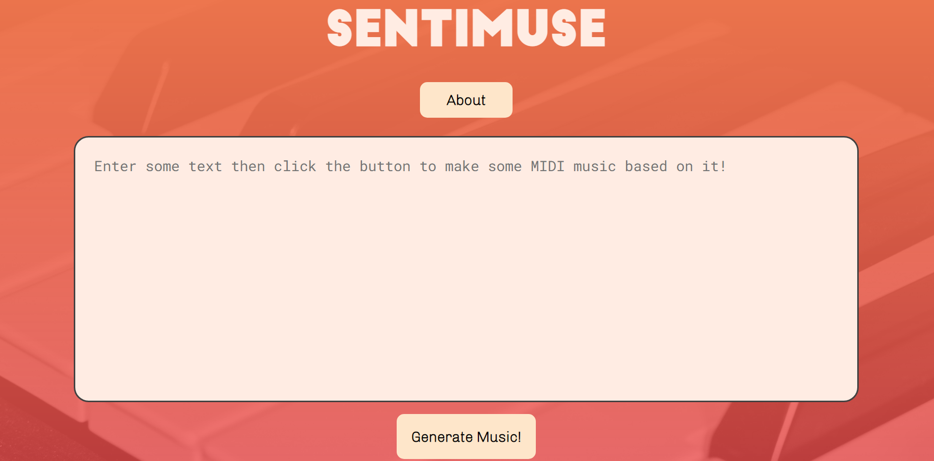 Sentimuse home page
