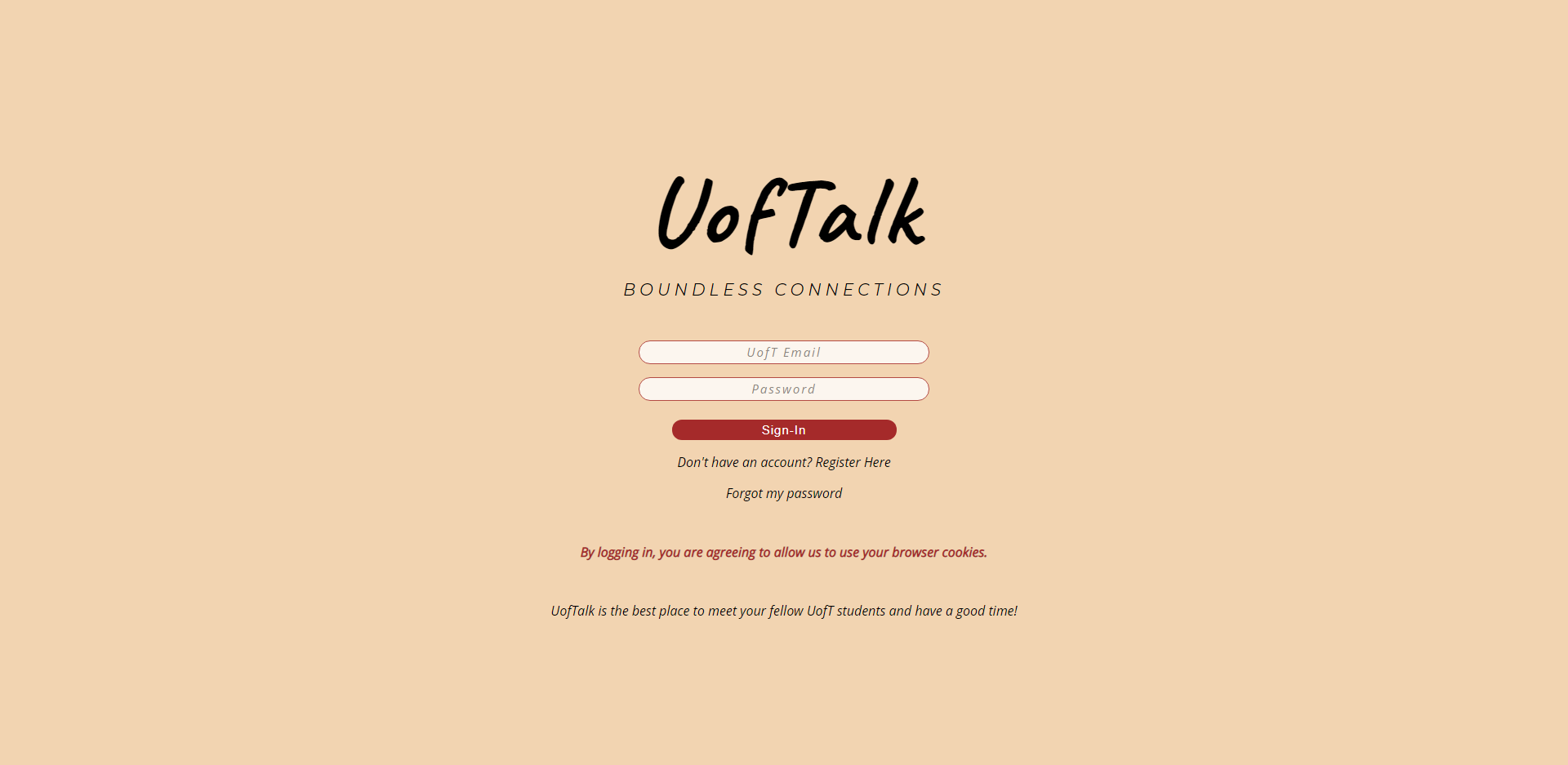 UofTalk login page